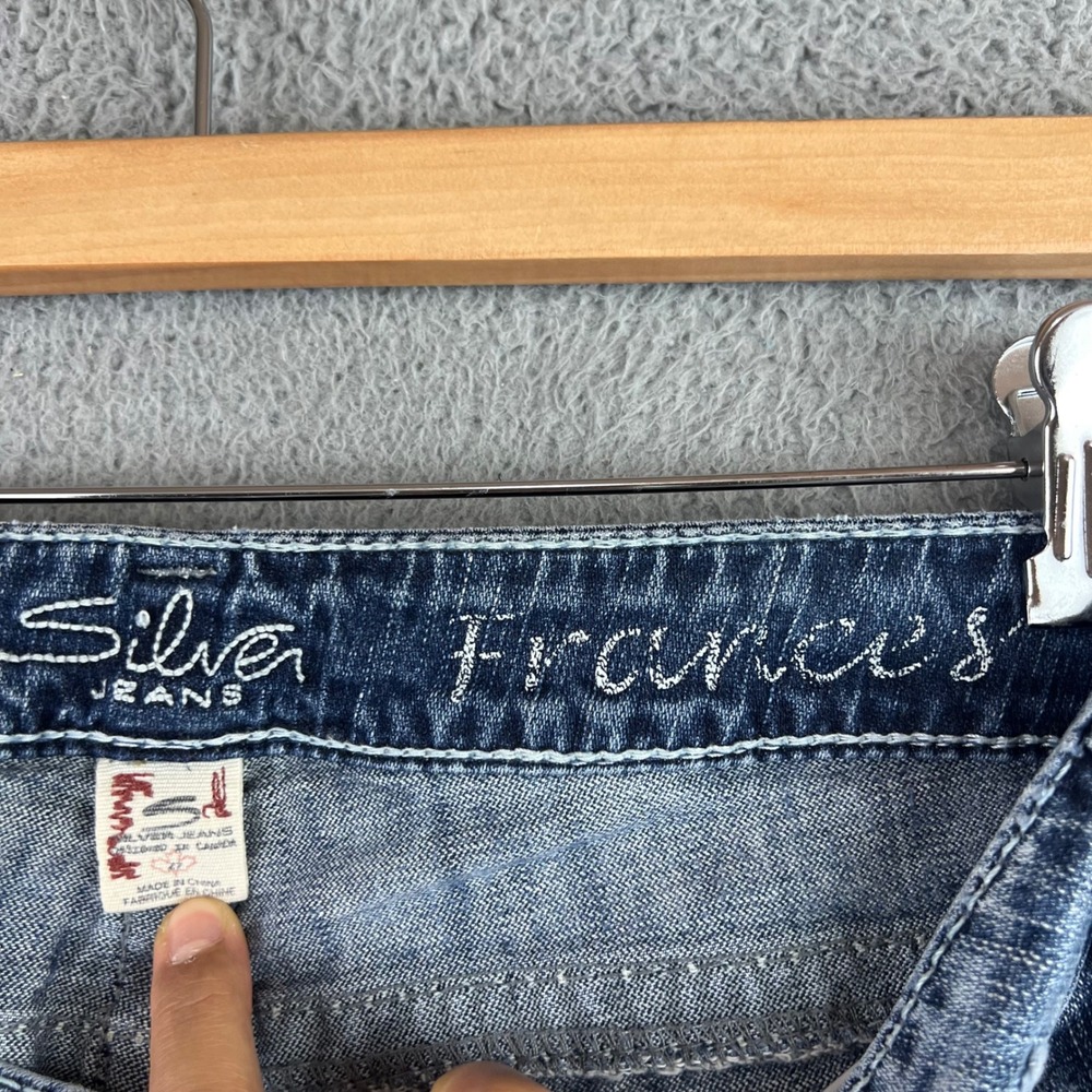 Silver Jeans Co Frances Low Rise Bootcut Distressed Medium Wash Jeans 27x31 - Picture 5 of 11